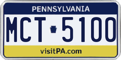 PA license plate MCT5100