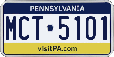 PA license plate MCT5101