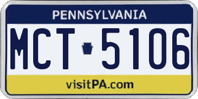 PA license plate MCT5106