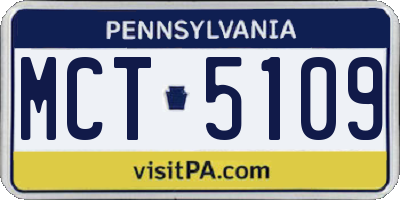 PA license plate MCT5109