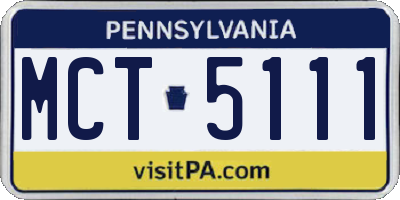 PA license plate MCT5111