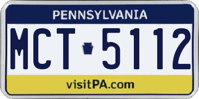 PA license plate MCT5112