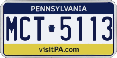 PA license plate MCT5113