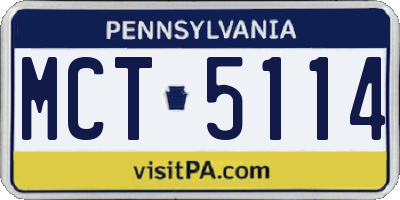 PA license plate MCT5114