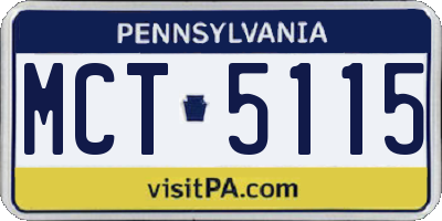 PA license plate MCT5115