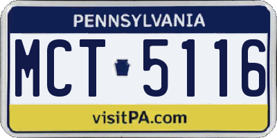 PA license plate MCT5116