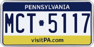 PA license plate MCT5117