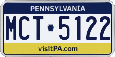 PA license plate MCT5122