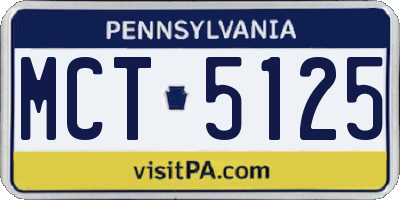 PA license plate MCT5125