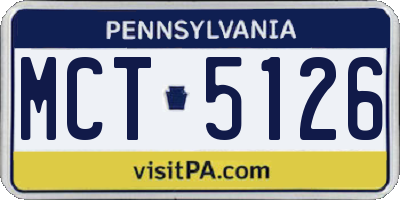 PA license plate MCT5126