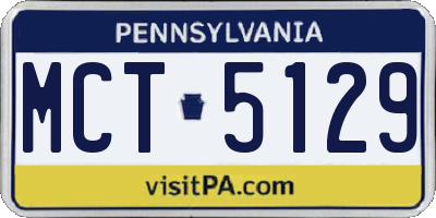 PA license plate MCT5129