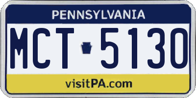 PA license plate MCT5130