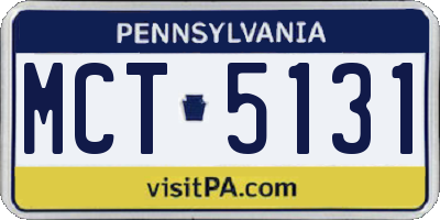 PA license plate MCT5131