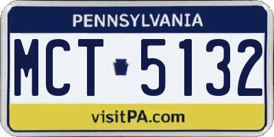 PA license plate MCT5132