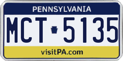PA license plate MCT5135