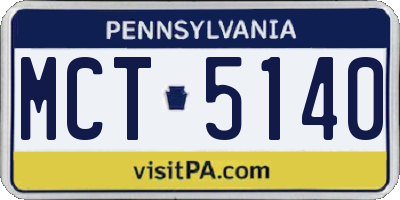 PA license plate MCT5140