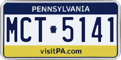 PA license plate MCT5141