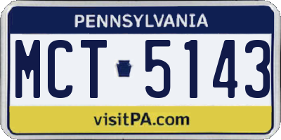 PA license plate MCT5143