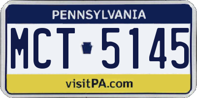 PA license plate MCT5145