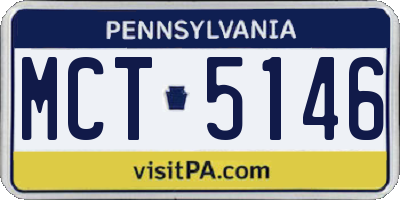 PA license plate MCT5146
