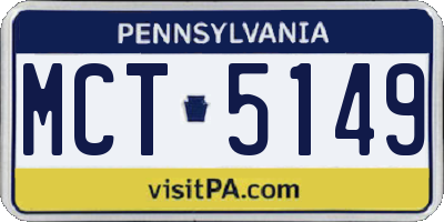 PA license plate MCT5149