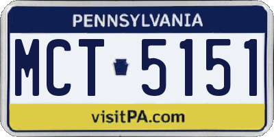 PA license plate MCT5151