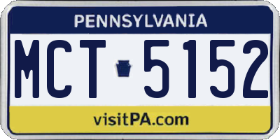PA license plate MCT5152