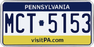 PA license plate MCT5153