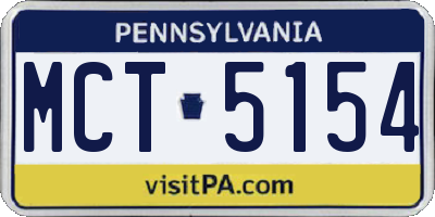 PA license plate MCT5154