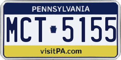 PA license plate MCT5155