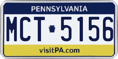 PA license plate MCT5156