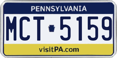 PA license plate MCT5159