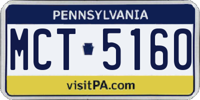 PA license plate MCT5160