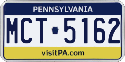 PA license plate MCT5162