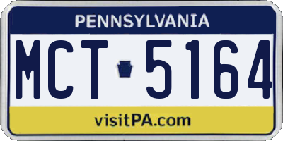 PA license plate MCT5164