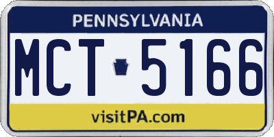 PA license plate MCT5166