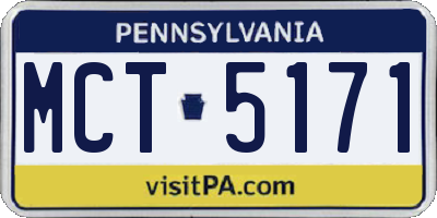 PA license plate MCT5171