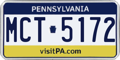 PA license plate MCT5172