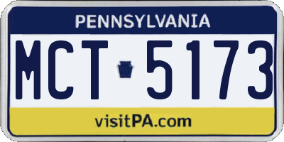 PA license plate MCT5173