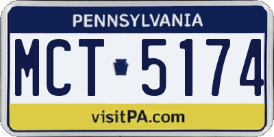 PA license plate MCT5174