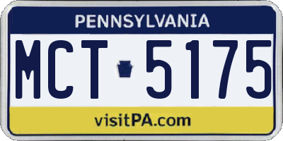 PA license plate MCT5175