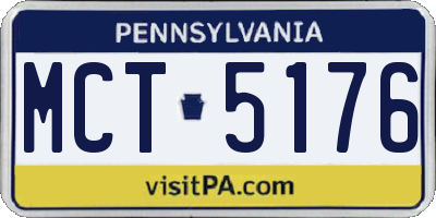 PA license plate MCT5176
