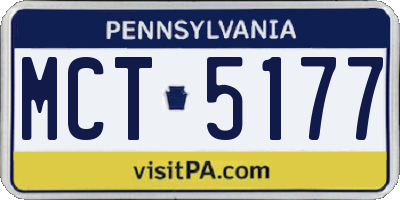 PA license plate MCT5177