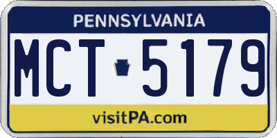PA license plate MCT5179