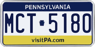 PA license plate MCT5180