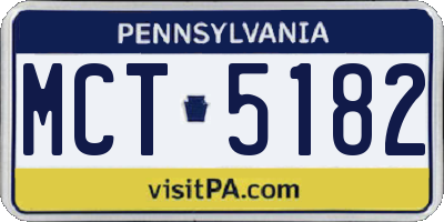 PA license plate MCT5182