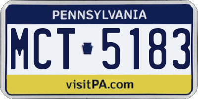 PA license plate MCT5183