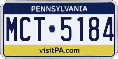 PA license plate MCT5184