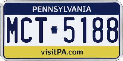 PA license plate MCT5188