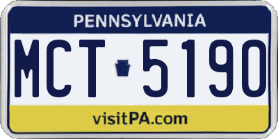 PA license plate MCT5190